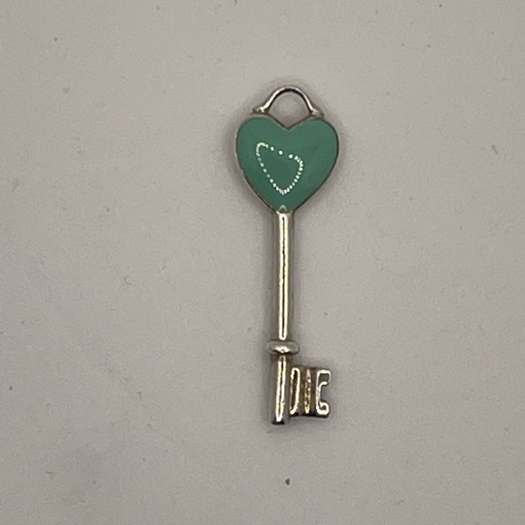 Tiffany & Co. Jewelry - Authentic Tiffany & Co Blue Enamel Heart Key Charm